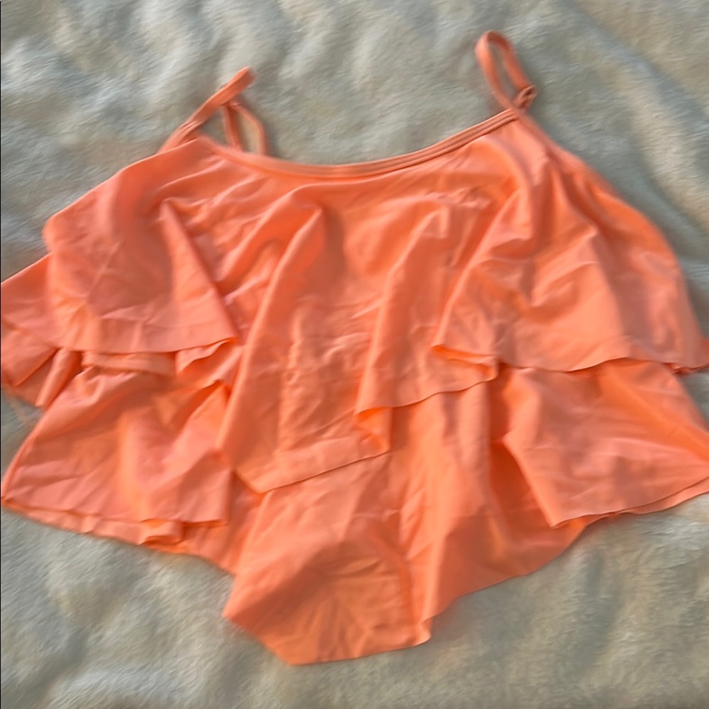 Women's Peach Ruffle Top